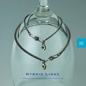 【2.14 in stock】 HYBRID LINKS – Stainless Steel & Silver 925 Chain