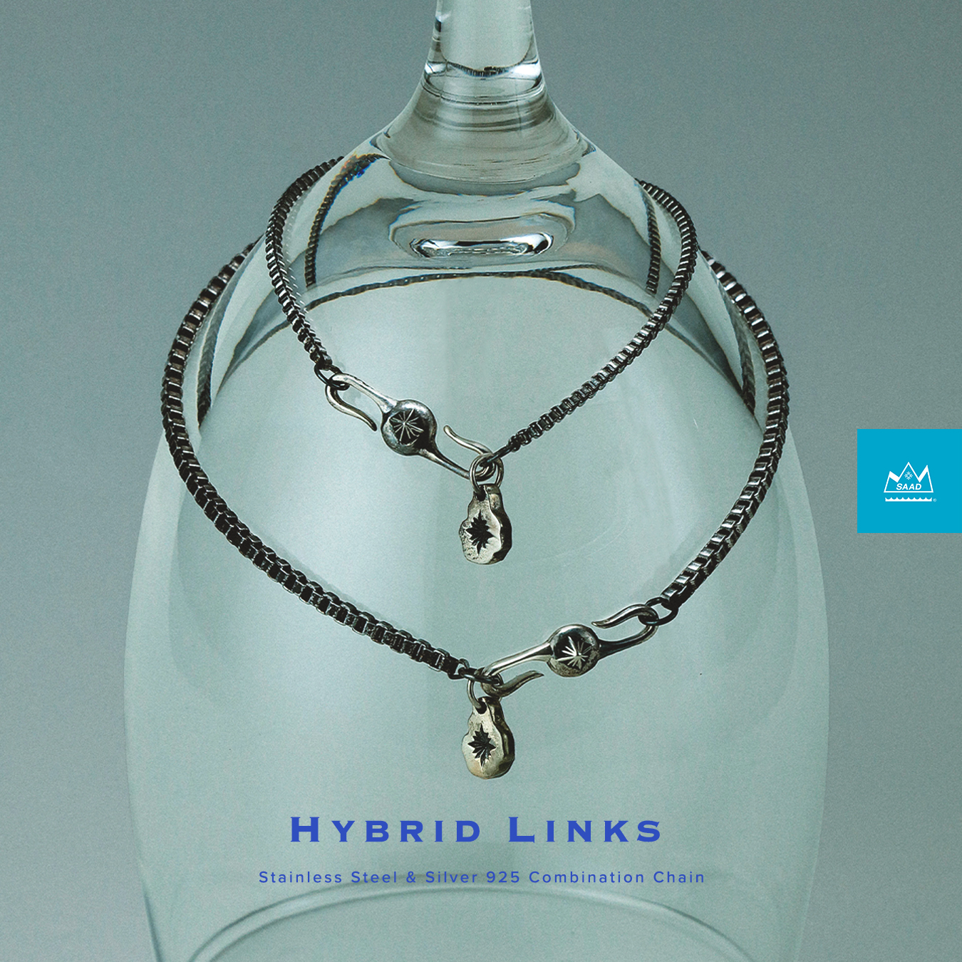 【2.14 in stock】 HYBRID LINKS – Stainless Steel & Silver 925 Chain
